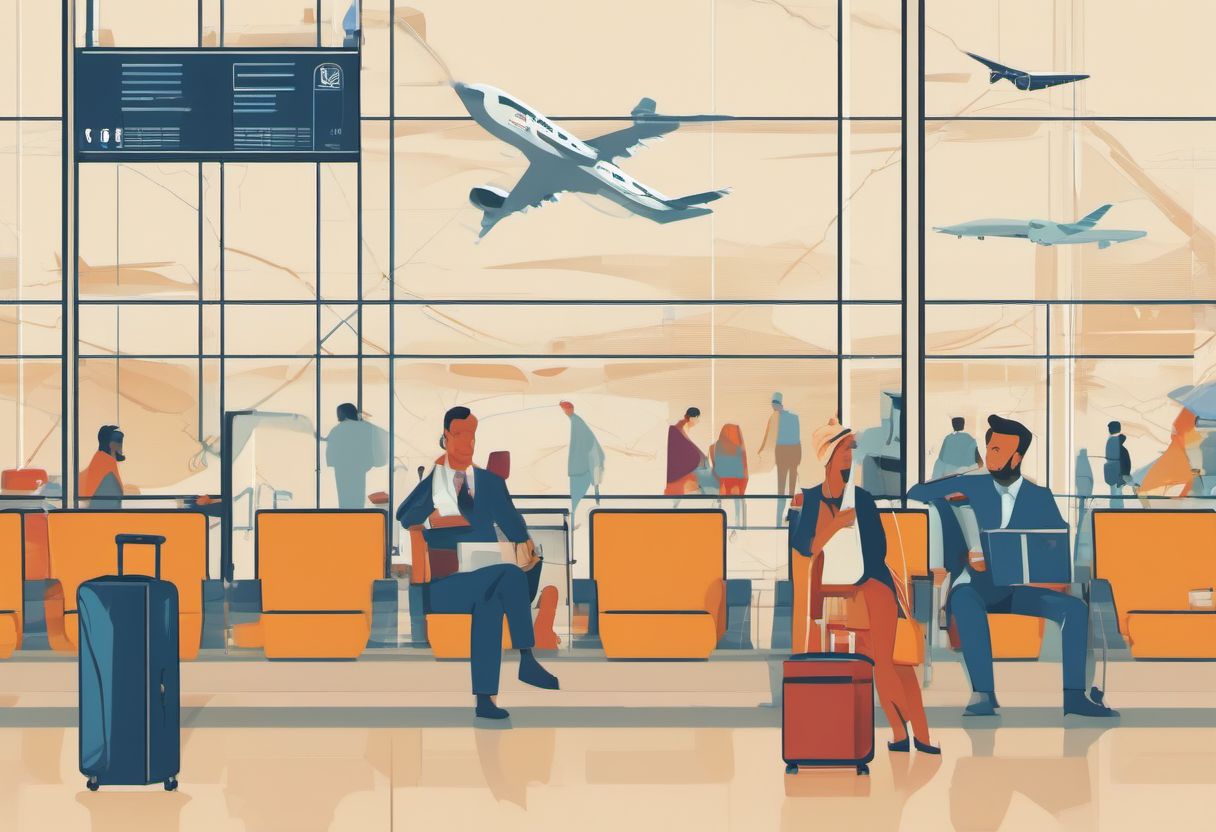 Abstract airport lounge value matrix