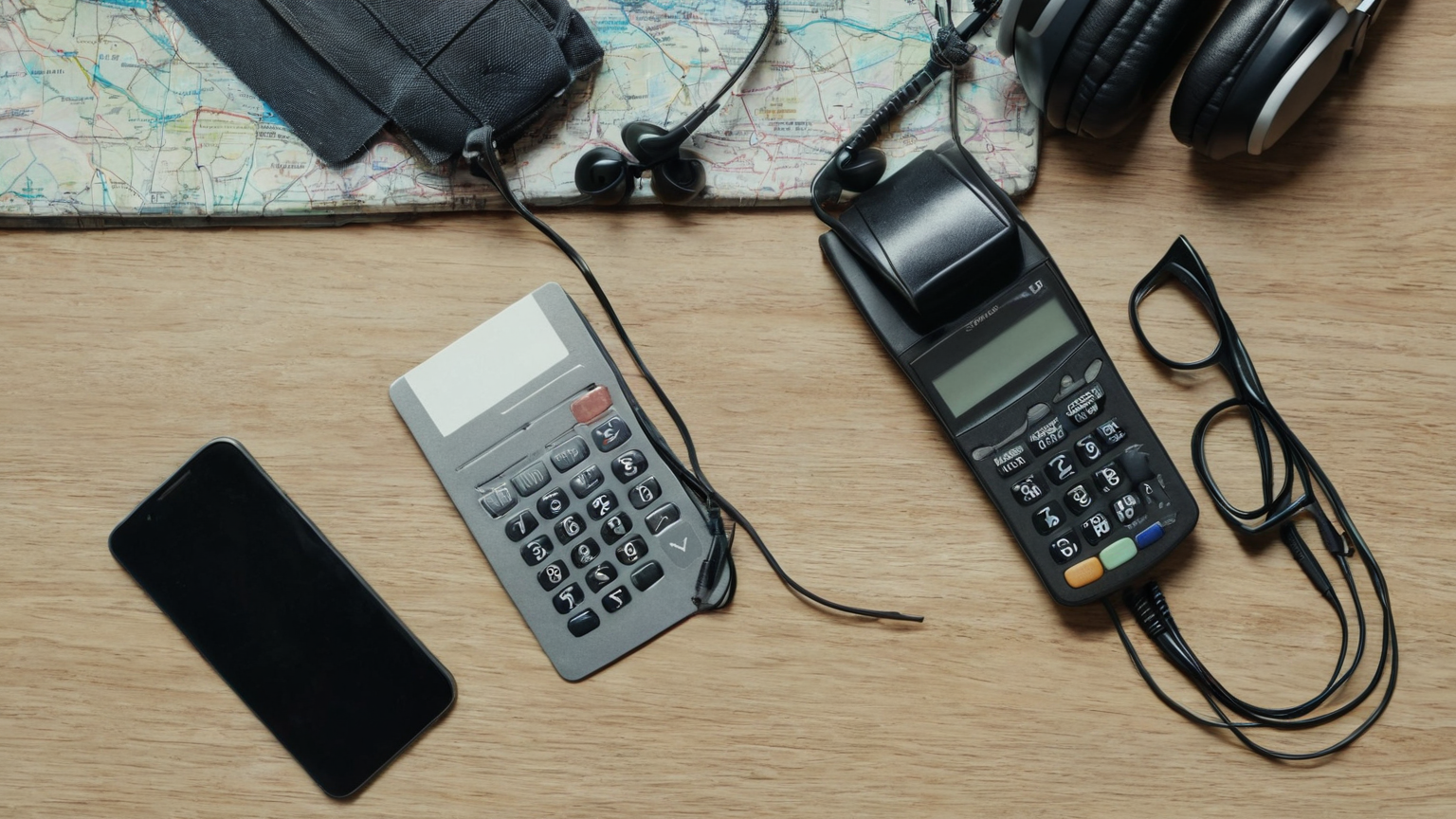 Travel data budget planning flat lay