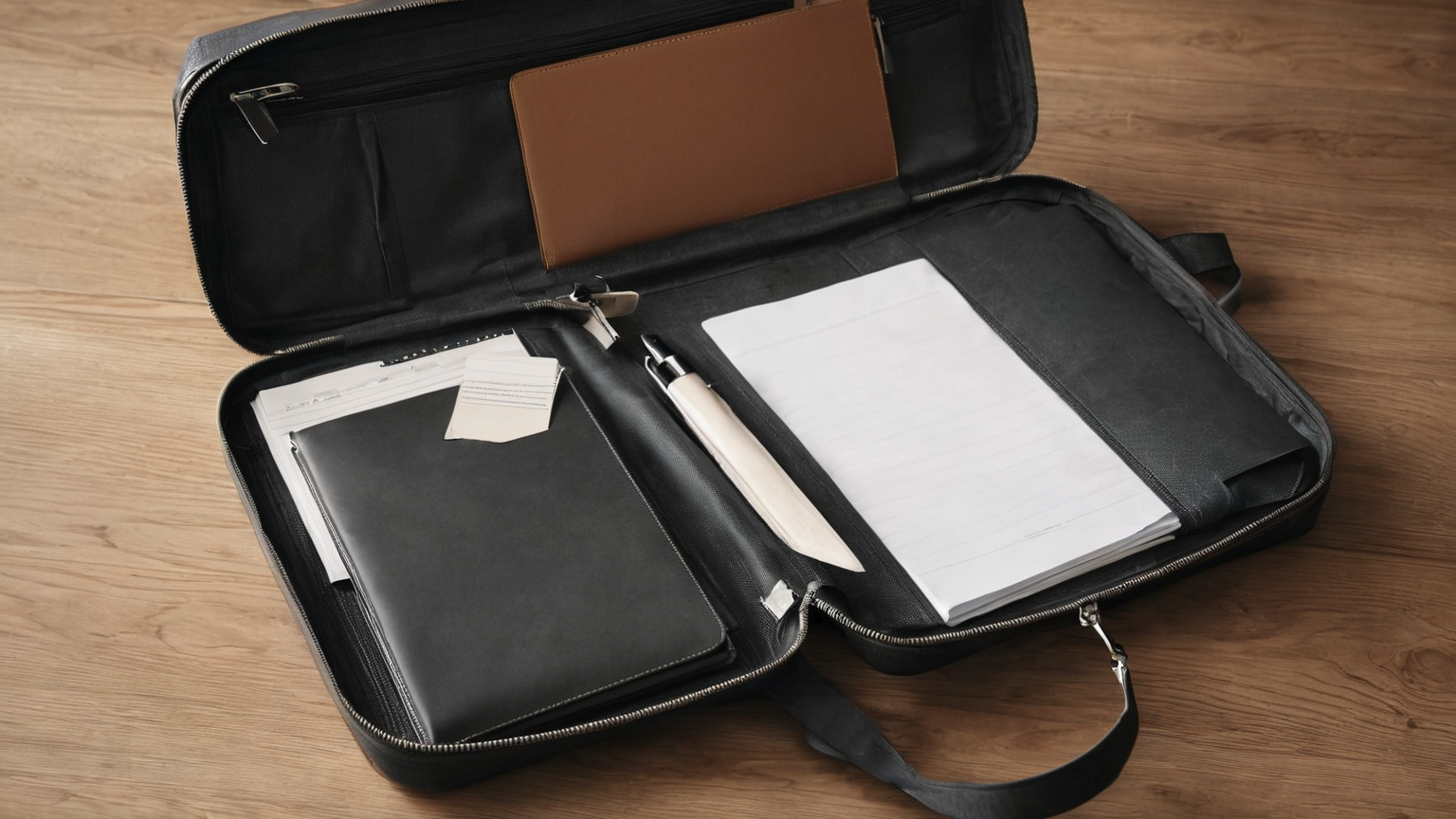 Travel document organizer with blank itinerary pages