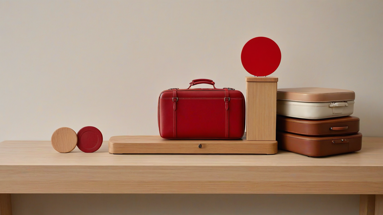 Tokyo arrival handoff with plain luggage and unmarked travel tokens