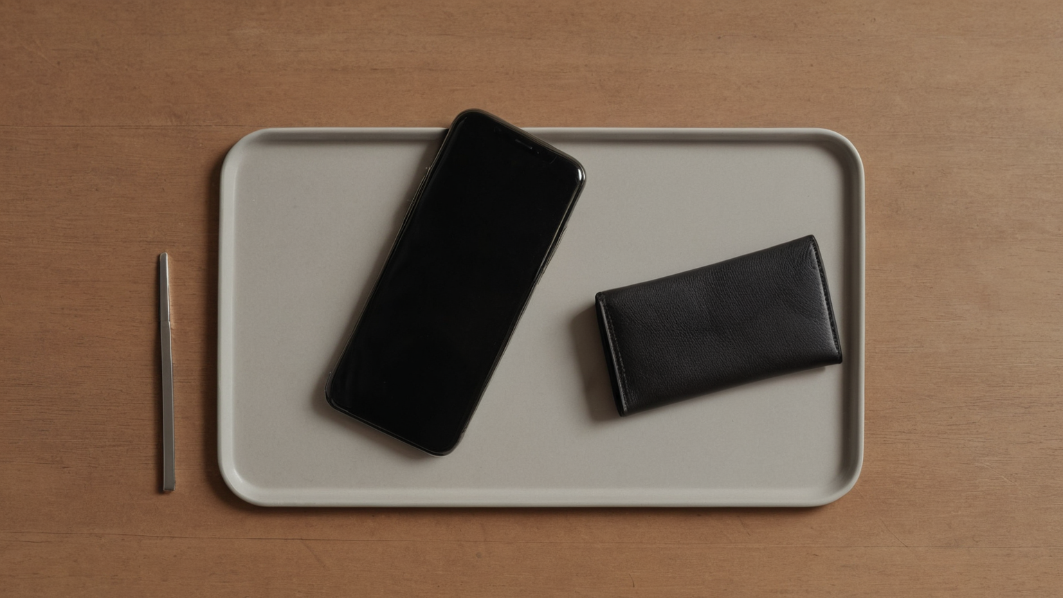 Two neutral trays representing separate digital identity paths