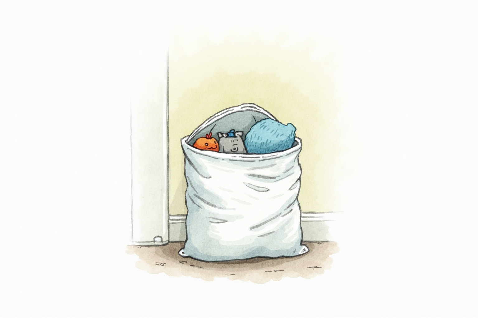 Dirty clothes separator bag inside main packing system