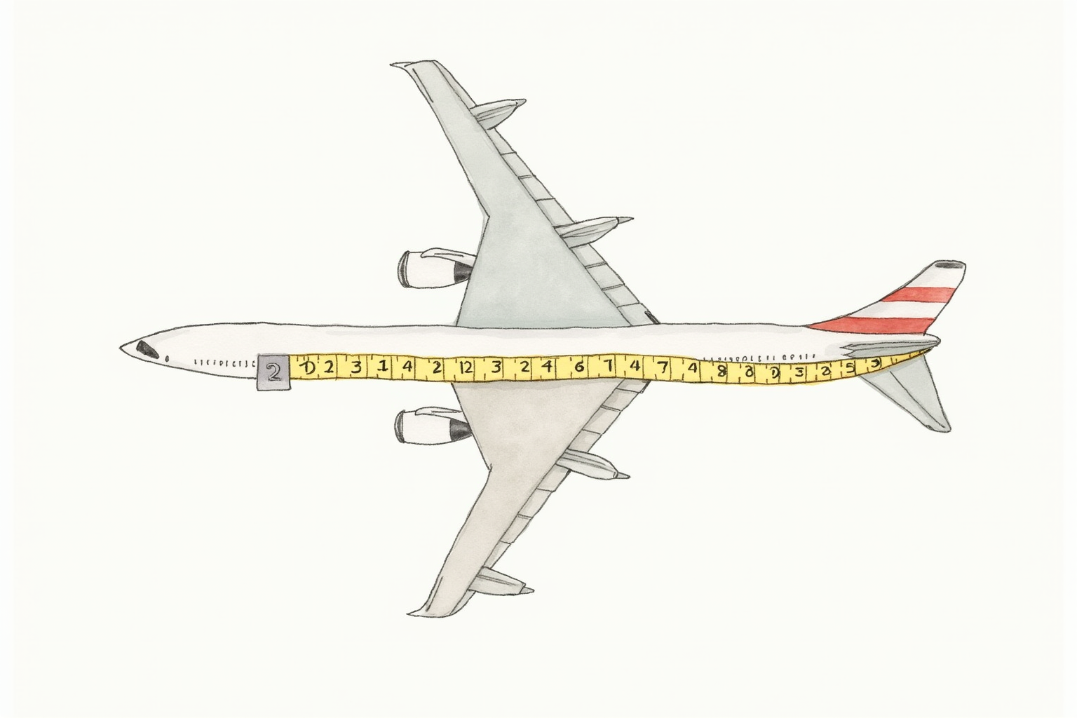 Carry-on dimensions measuring tape against airline regulation chart