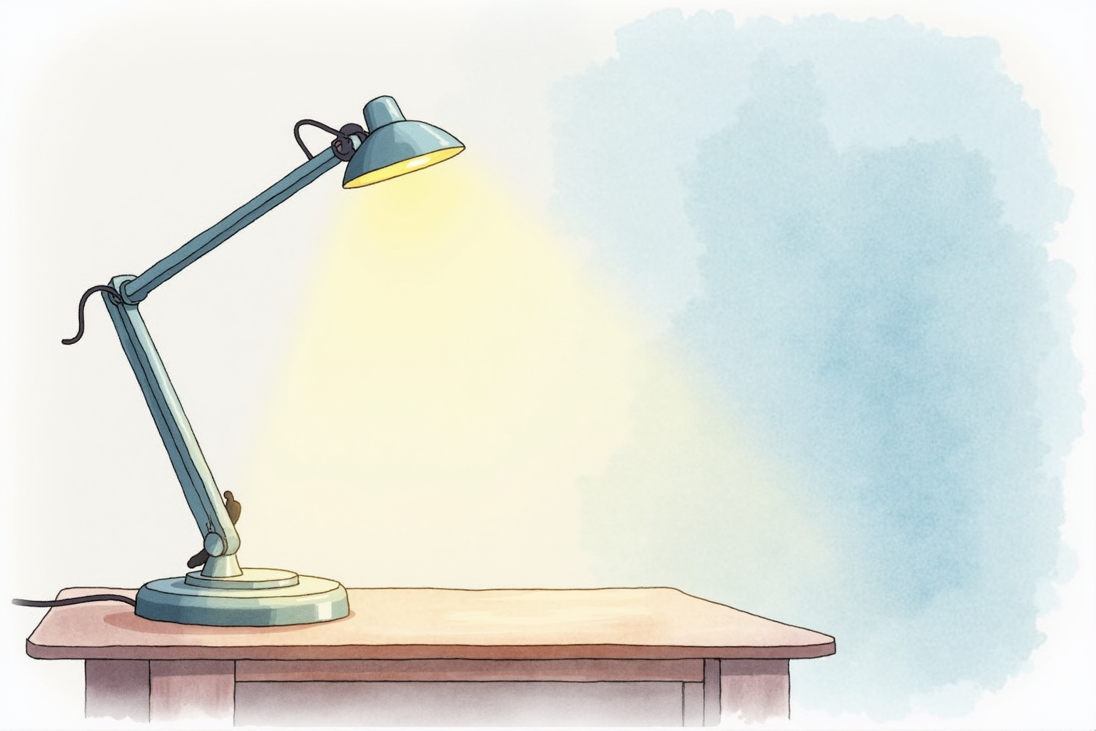 Bright light therapy lamp on desk for morning circadian reset