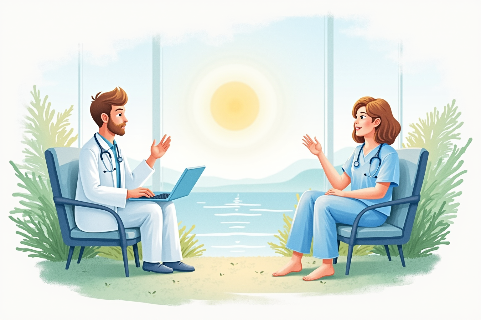 Telemedicine virtual doctor consultation from international destination