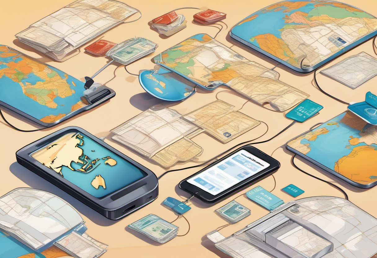 Dual SIM phone setup illustration for travel data and home line